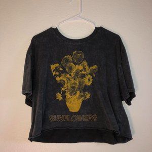 sunflowers cropped tee